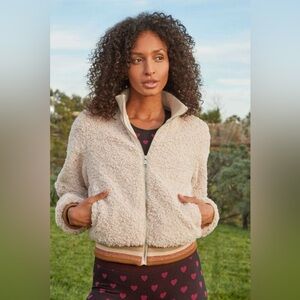 Spiritual Gangster Tops Sherpa Stripe Bomber Jacket, S